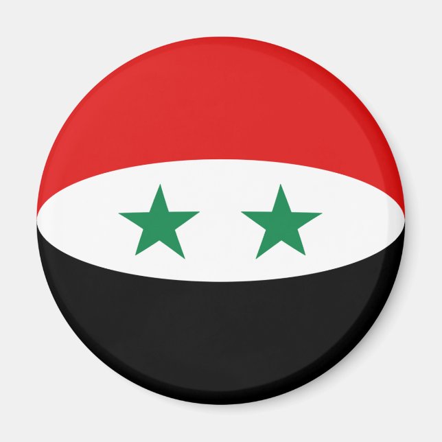 Syrie Aimant Drapeau Fisheye (Devant)