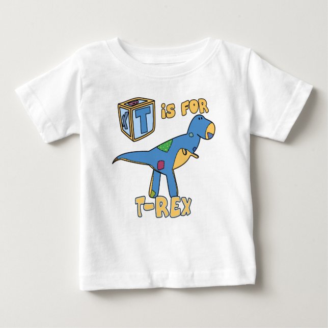 T est pour le T-shirt de bébé de T-Rex (Devant)
