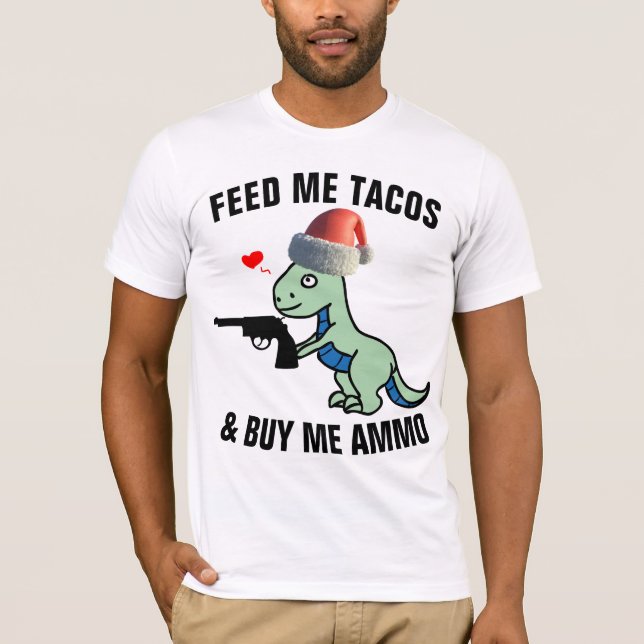 T-REX AVEC DES T-SHIRTS DE NOËL AMUSANTS D'ARMES À (Devant)