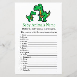 T-rex Bébé Animaux Nom Jeu
