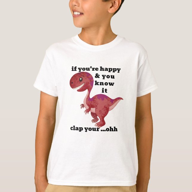 T-Rex Clap Vos Mains Humour Drôle T-shirt Design (Devant)