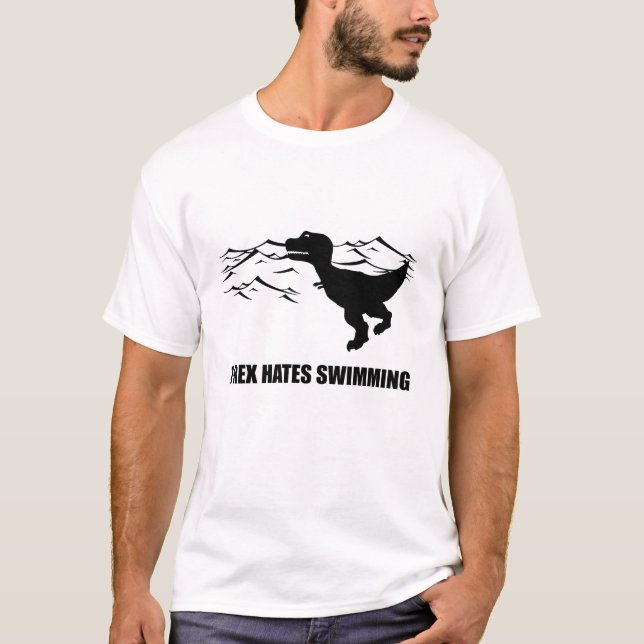 T-Rex déteste nager le T-shirt (Devant)