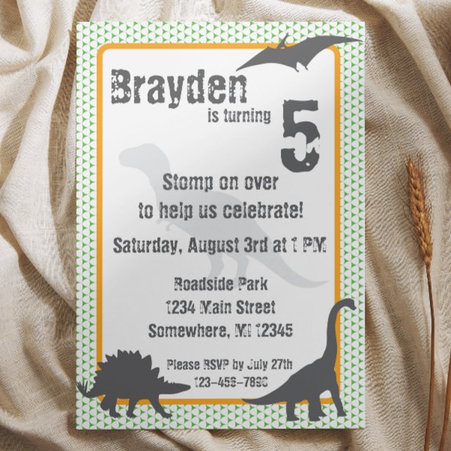 T-Rex Dinosaur Invitation d'anniversaire (Créateur téléchargé)
