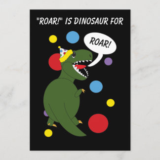 T-Rex Dinosaur Invitation du parti Anniversaire de