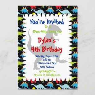 T Rex Dinosaur Invitations de fête d'anniversaire