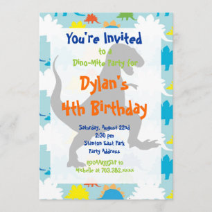 T Rex Dinosaur Invitations de fête d'anniversaire