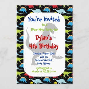 T Rex Dinosaur Invitations de fête d'anniversaire