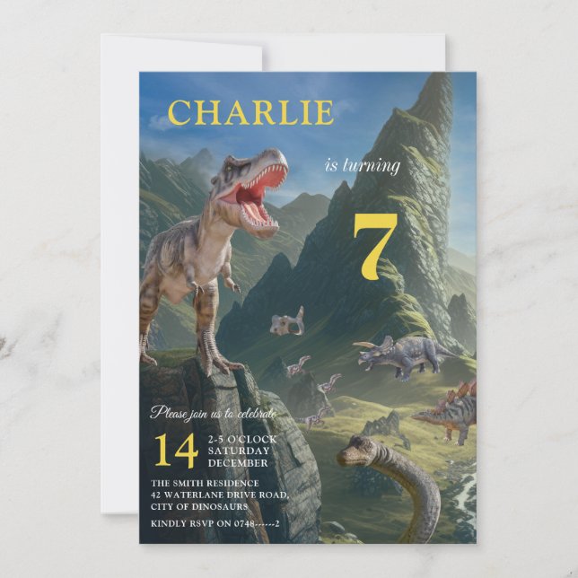 T-Rex Dinosaur Island Invitation d'anniversaire po (Devant)