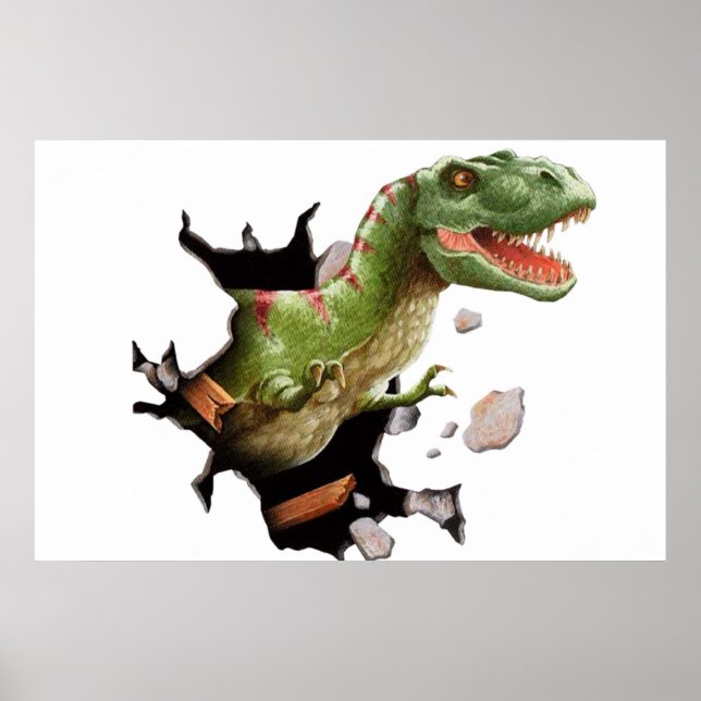T Rex Dinosaur Mural Poster murale Salle Enfants (Devant)