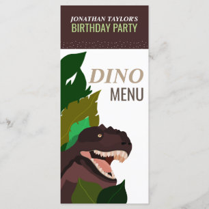 T Rex Dinosaur Party Menu d'anniversaire pour enfa