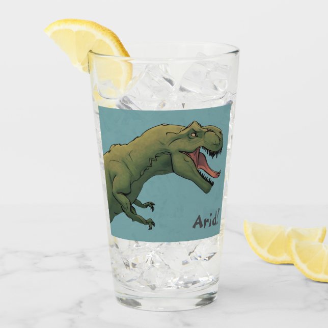 T-Rex Dinosaure Soif ! Verre à boire en coupe (Devant glace)