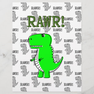 T-Rex mignon et en colère avec motif noir et blanc