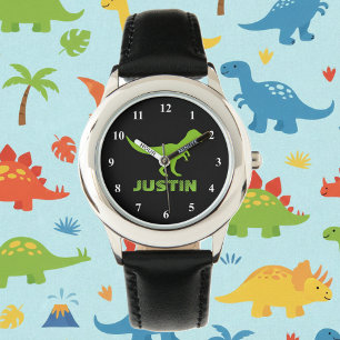 T rex montre dinosaure personnalisée avec nom d'en