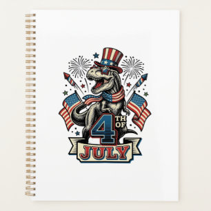 T-Rex patriotique 4 juillet conception de chemise