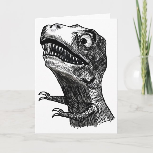 T-Rex Rage Meme - Carte de voeux (Devant)