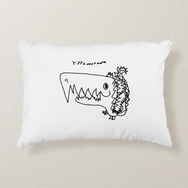 T-Rex rugit avec style | Coussin de jet whimsique (Devant)