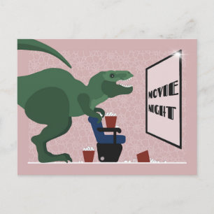T Rex sur la carte postale de soirée cinéma