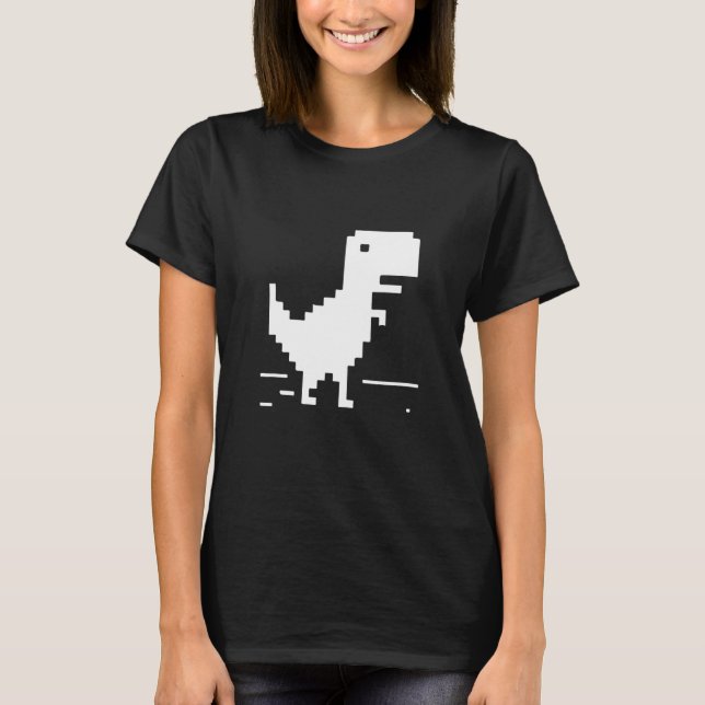 T-Rex T-Shirt Geek Dinosaur Pixel Art Web Develope (Devant)