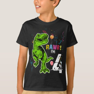 T-Rex T-Shirt pour anniversaire personnalisé Dino
