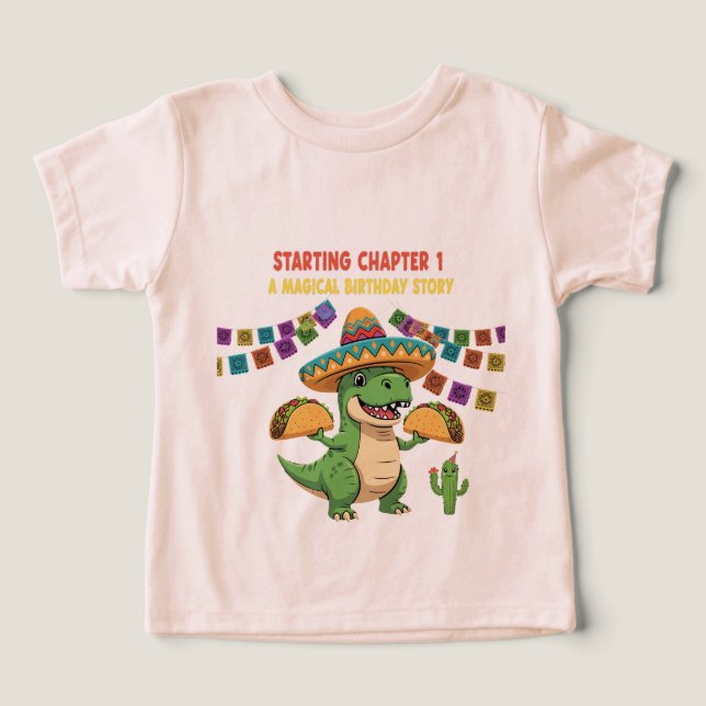 T-Rex Taco Fiesta 1er Anniversaire | Nouveau Chapi (Design Recto)