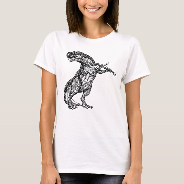 T Rex Tyrannosaurus Rex Jouer T-Shirt Violon (Devant)