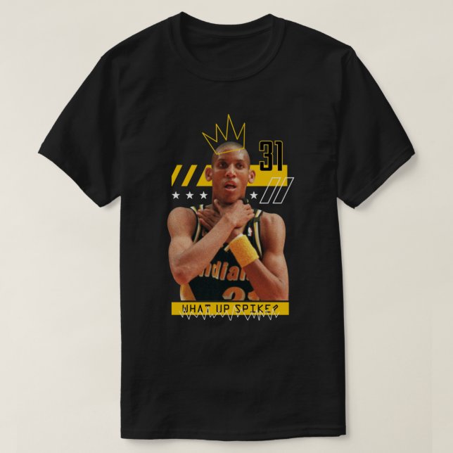 T-S classique T-shirt de basket-ball Reggie Miller (Design devant)