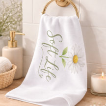 T Serviette de main esthétique Fleur de Daisy Aqua