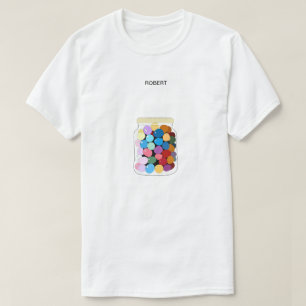 T-shirt С bonbons colorés dans un bocal en verre