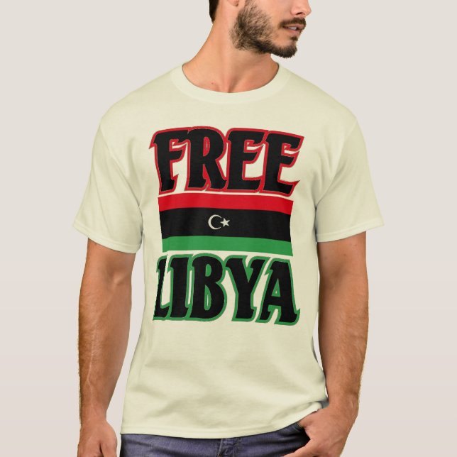 T-shirt ليبياالحرة libre de la Libye - Libye (Devant)