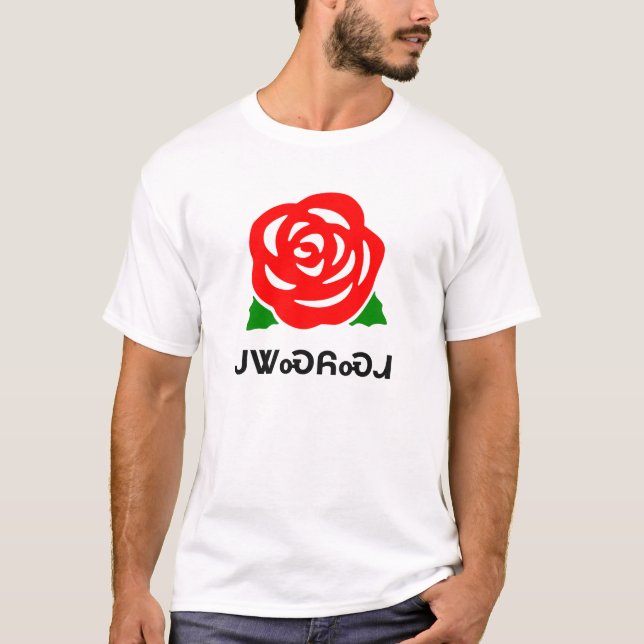 T-shirt Ꭻ Ꮤ Ꮝ Ᏺ Ꮝ Ꮧ - Rose à Cherokee (Devant)