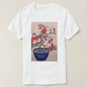 T-shirt ツ ツ ジ 盆 栽, 小 Bonsai Azalea, Ohara Koson, Ukiyo-e,
