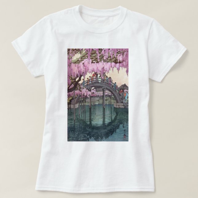 T-shirt 亀 天 神, Pont Kameido, Hiroshi Yoshida, Coupe de boi (Design devant)