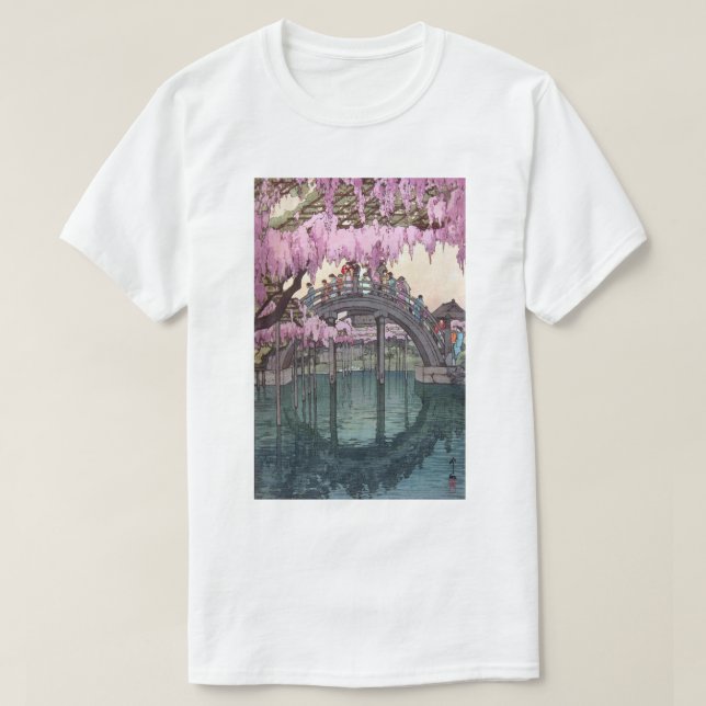T-shirt 亀 天 神, Pont Kameido, Hiroshi Yoshida, Coupe de boi (Design devant)