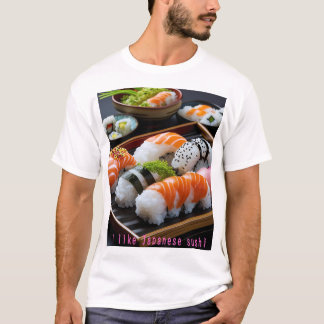 T-shirt 「日本の寿司:至福のひととき(Japanese Sushi: A Moment of Bliss)」