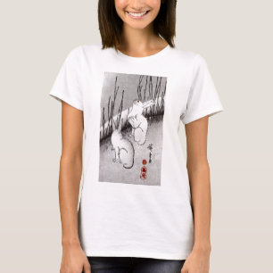 T-shirt 月に兎, lune de 広重 et lapins, Hiroshige, Ukiyo-e