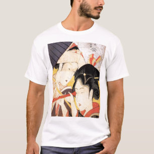 T-shirt 望 遠 鏡 覗 く 女, Fille  avec télescope, Hokusai, Ukiyo