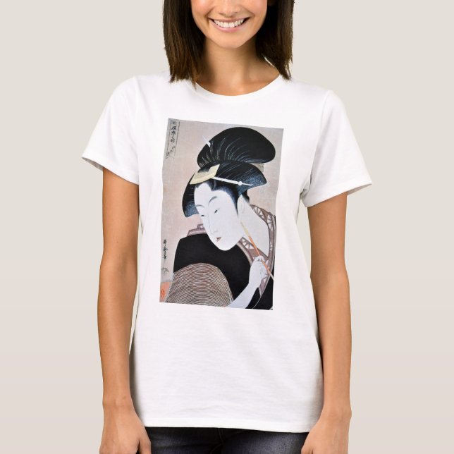T-shirt 深 く 忍 恋, 歌 Amour Profondément Caché, Utamaro, Ukiy (Devant)