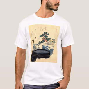 T-shirt 盆 栽, 北 斎 Bonsai, Hokusai, Ukiyo-e