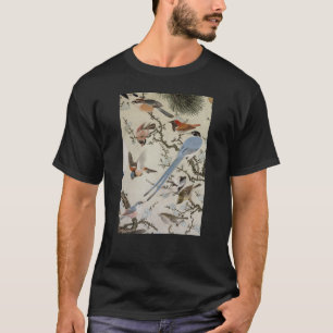 T-shirt 群 鳥 図, 中 住 雲, Oiseaux (détail), Nakazumi Doun
