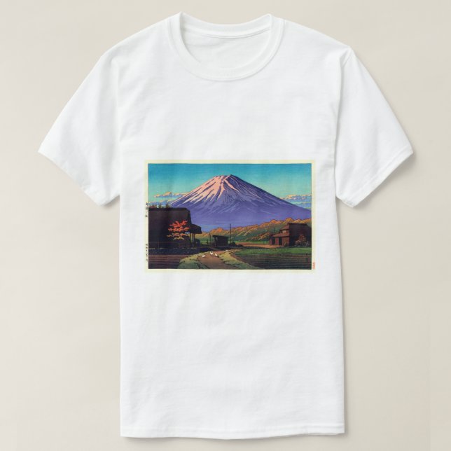 T-shirt 船 津 の 士, Mont Fuji de Funatsu, Hasui Kawase (Design devant)