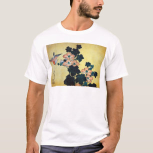 T-shirt 芙 蓉 に 雀, 北 Hibiscus Mutabilis et Sparrow, Hokusai
