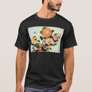 T-shirt 菊と蜂, chrysanthème de 北斎 et abeille, Hokusai