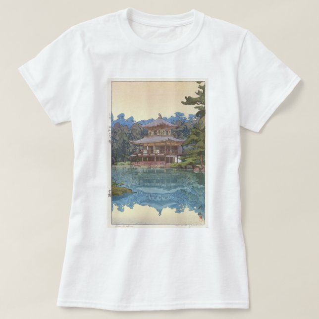 T-shirt 金 閣 寺, Kinkaku-ji, Hiroshi Yoshida, Woodcut (Design devant)