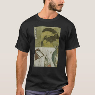 T-shirt 鏡 を 見 女, 歌 麿 Femme qui Voit miroir, Utamaro, Ukiyo