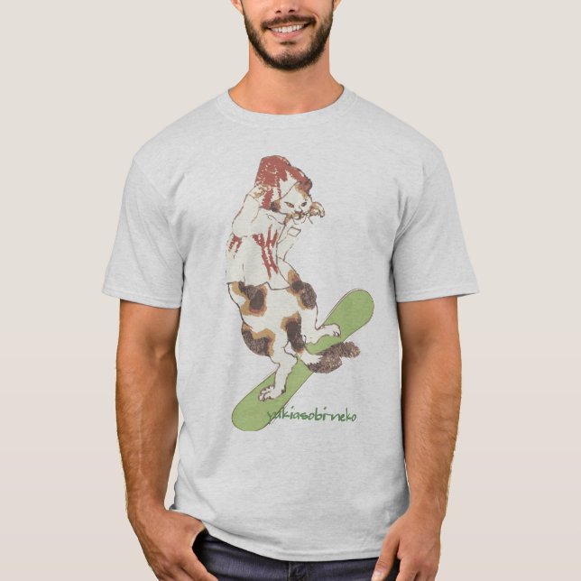 T-SHIRT 雪遊び猫 B (Devant)
