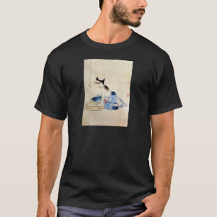 T-shirt 顔 を 洗 う 猫, 重 Cat Laver Visage, Hiroshige