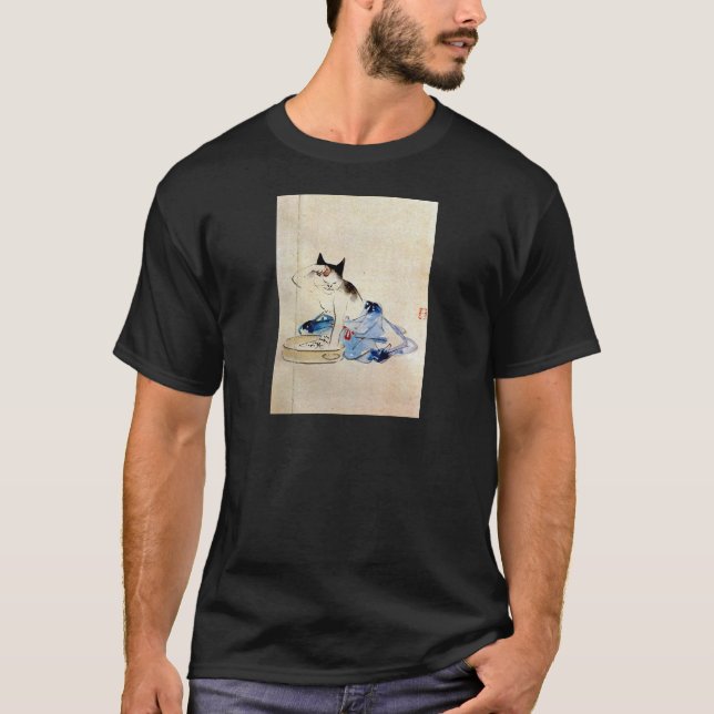 T-shirt 顔 を 洗 う 猫, 重 Cat Laver Visage, Hiroshige (Devant)