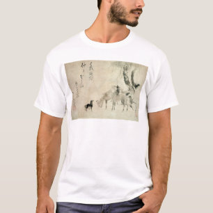 T-shirt 馬 の 家 族, 北 Famille du Cheval, Hokusai, Sumi-e