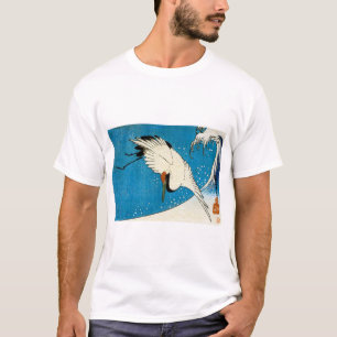 T-shirt 鶴と波, grue et vague, Hiroshige, Ukiyo-e