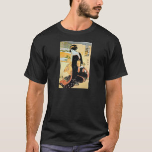 T-shirt 黒い着物の女, femme de 豊国 de kimono noir, Toyokuni